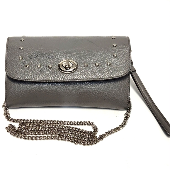 Coach Bowery Studded Chain Crossbody Leather bag - Picture 1 of 12